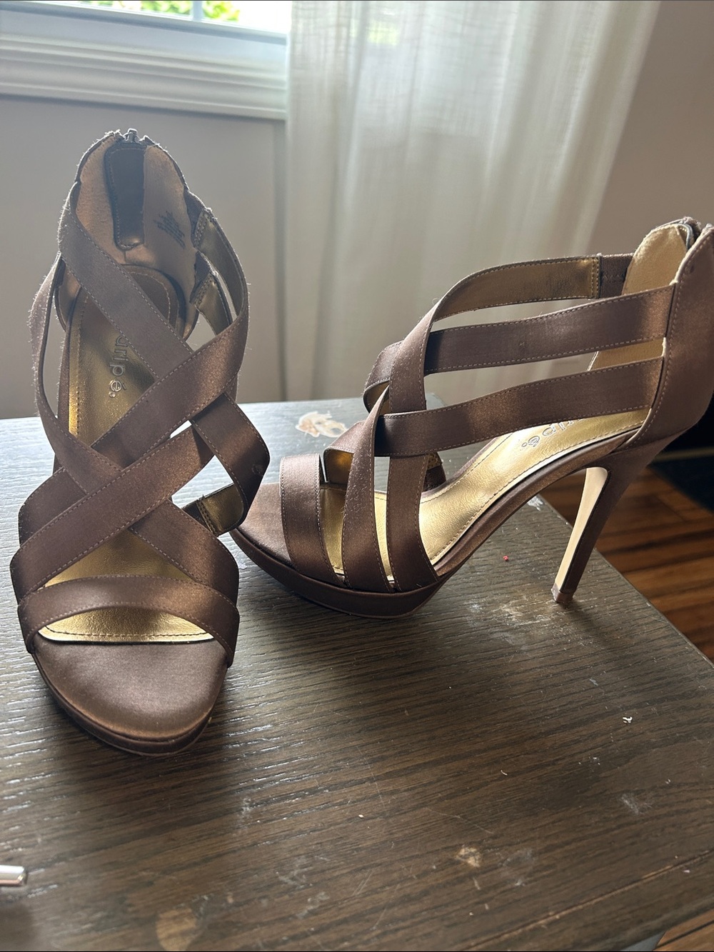 Maripe Brown Strappy High Heel Sandals